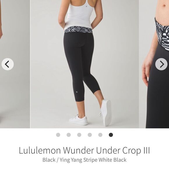 Lululemon Wunder Under Crop III
Black / Ying Yang Stripe White Black Size‎ 6 - Picture 5 of 7